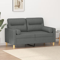 Thumbnail for 2-Sitzer-Sofa mit Zierkissen Dunkelgrau 120 cm Stoff