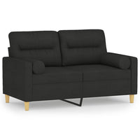 Thumbnail for 2-Sitzer-Sofa mit Zierkissen Schwarz 120 cm Stoff