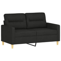Thumbnail for 2-Sitzer-Sofa mit Zierkissen Schwarz 120 cm Stoff