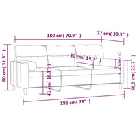 Thumbnail for 3-Sitzer-Sofa mit Zierkissen Weinrot 180 cm Stoff