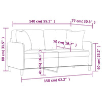 Thumbnail for 2-Sitzer-Sofa mit Zierkissen Dunkelgrau 140 cm Stoff