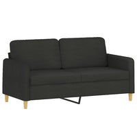 Thumbnail for 2-Sitzer-Sofa mit Zierkissen Schwarz 140 cm Stoff