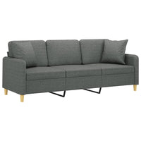 Thumbnail for 3-Sitzer-Sofa mit Zierkissen Dunkelgrau 180 cm Stoff