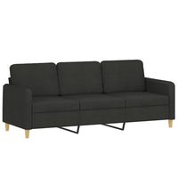 Thumbnail for 3-Sitzer-Sofa mit Zierkissen Schwarz 180 cm Stoff