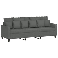 Thumbnail for 3-Sitzer-Sofa mit Hocker Dunkelgrau 180 cm Stoff