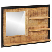 Thumbnail for Spiegel mit Ablagen 80x8x55 cm Glas und Massivholz Mango
