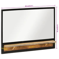 Thumbnail for Spiegel mit Ablage 80x8x55 cm Glas und Massivholz Mango