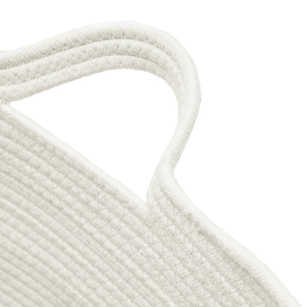 Wäschekorb Beige und Weiß Ø60x36 cm Baumwolle