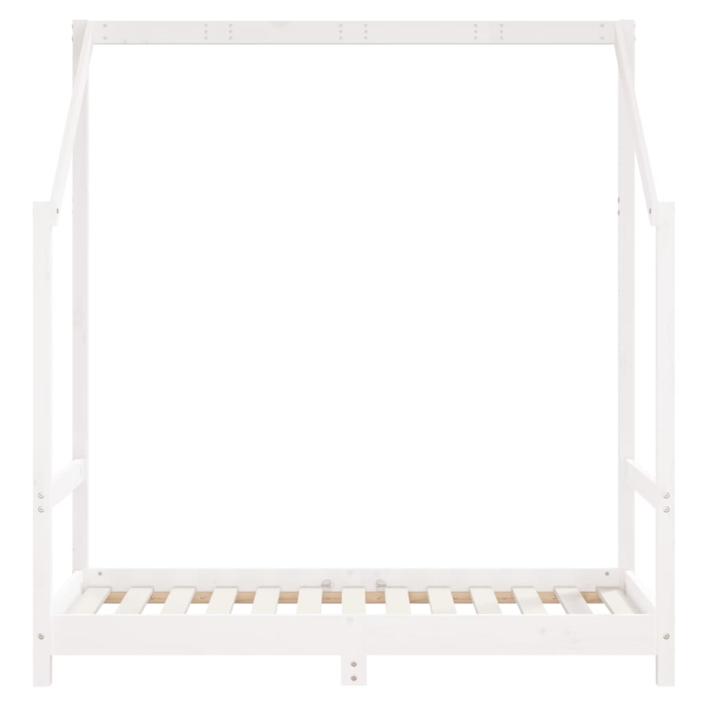 Kinderbett Weiß 2x(70x140) cm Massivholz Kiefer