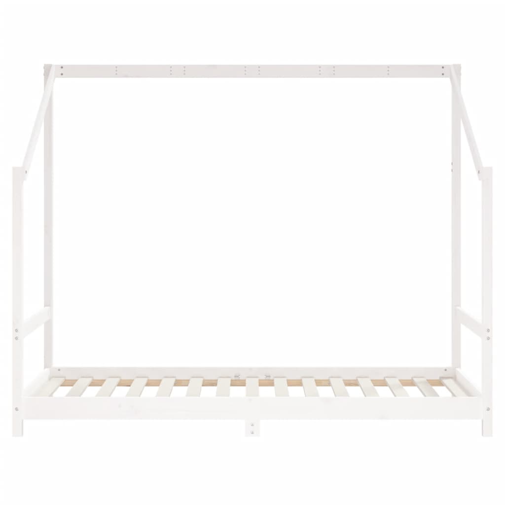 Kinderbett Weiß 2x(90x190) cm Massivholz Kiefer