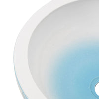 Thumbnail for Aufsatzwaschbecken Weiß und Blau Rund Ø41x14 cm Keramik