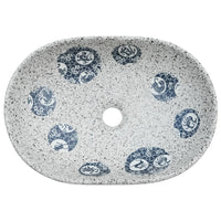 Thumbnail for Aufsatzwaschbecken Grau und Blau Oval 47x33x13 cm Keramik
