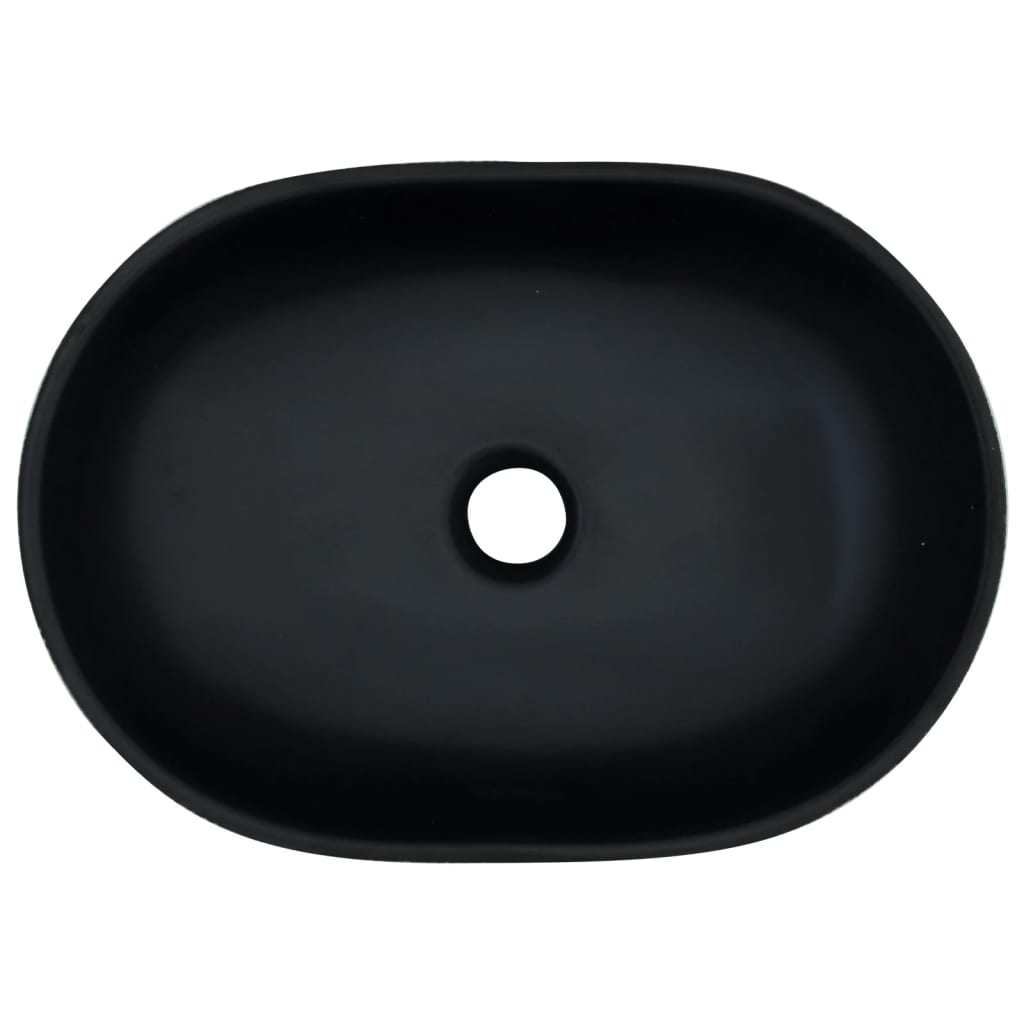 Aufsatzwaschbecken Schwarz und Grau Oval 47x33x13 cm Keramik