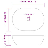 Thumbnail for Aufsatzwaschbecken Schwarz und Grau Oval 47x33x13 cm Keramik