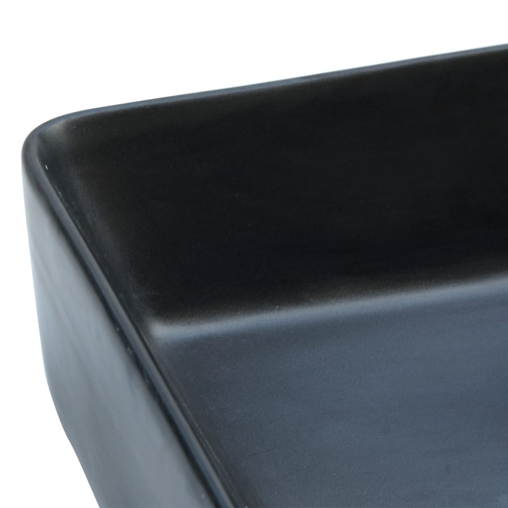 Aufsatzwaschbecken Schwarz Rechteckig 46x35,5x13cm Keramik