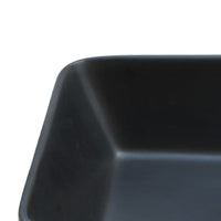 Thumbnail for Aufsatzwaschbecken Schwarz Braun Rechteck 46x35,5x13cm Keramik