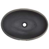 Thumbnail for Aufsatzwaschbecken Schwarz und Grau Oval 59x40x15 cm Keramik