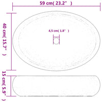 Thumbnail for Aufsatzwaschbecken Schwarz und Grau Oval 59x40x15 cm Keramik
