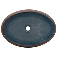 Thumbnail for Aufsatzwaschbecken Braun und Blau Oval 59x40x15 cm Keramik