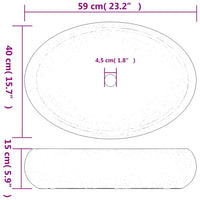 Thumbnail for Aufsatzwaschbecken Grün und Braun Oval 59x40x15 cm Keramik