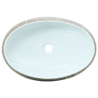 Thumbnail for Aufsatzwaschbecken Grau und Blau Oval 59x40x15 cm Keramik