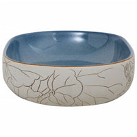 Thumbnail for Aufsatzwaschbecken Sandfarben Blau Oval 59x40x14 cm Keramik