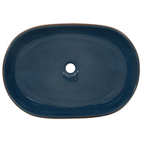 Thumbnail for Aufsatzwaschbecken Braun und Blau Oval 59x40x14 cm Keramik