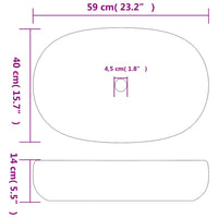 Thumbnail for Aufsatzwaschbecken Grau und Schwarz Oval 59x40x15 cm Keramik