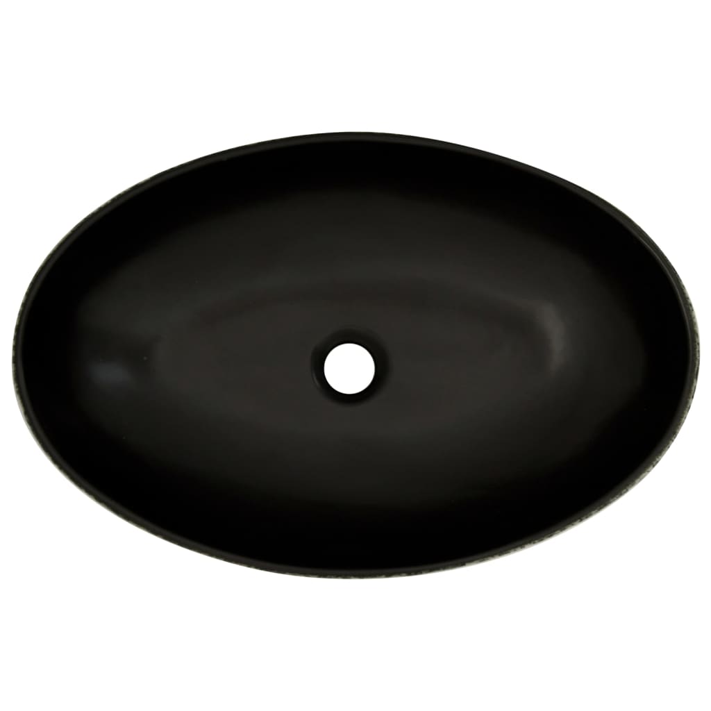 Aufsatzwaschbecken Schwarz Blau Oval 56,5x36,5x13,5 cm Keramik