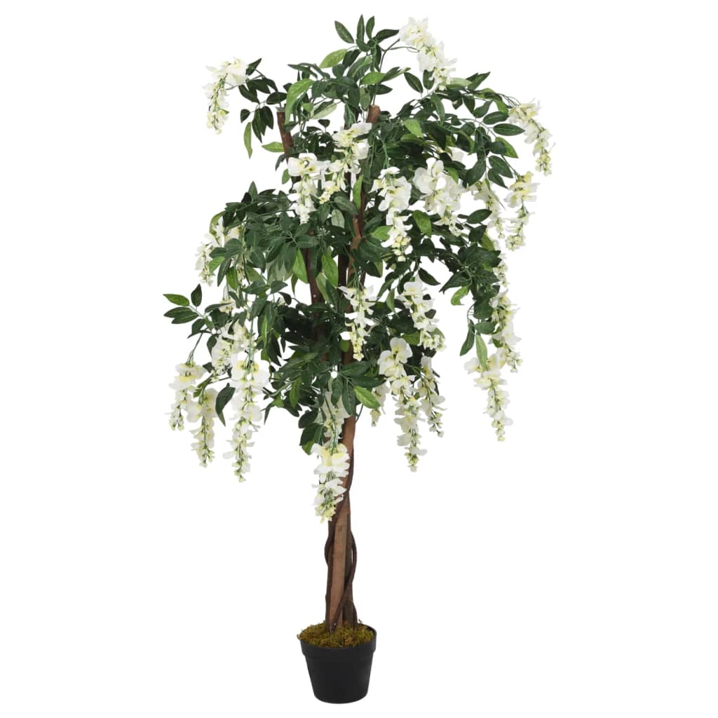 Glyzinienbaum Künstlich 840 Blätter 120 cm Grün und Weiß