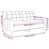 Thumbnail for 2-Sitzer-Sofa Schwarz 140 cm Stoff
