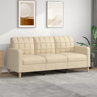 Thumbnail for 3-Sitzer-Sofa Creme 180 cm Stoff