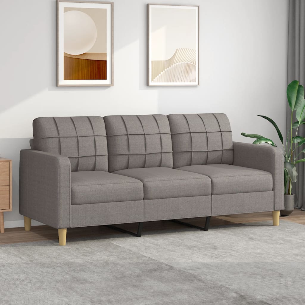 3-Sitzer-Sofa Taupe 180 cm Stoff