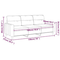 Thumbnail for 3-Sitzer-Sofa Creme 180 cm Stoff