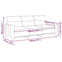 Thumbnail for 3-Sitzer-Sofa Taupe 180 cm Stoff