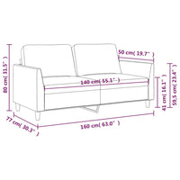 Thumbnail for 2-Sitzer-Sofa Creme 140 cm Kunstleder