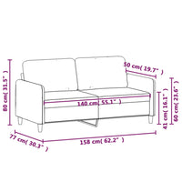 Thumbnail for 2-Sitzer-Sofa Schwarz 140 cm Stoff