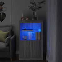 Thumbnail for Beistellschrank mit LED-Leuchten Grau Sonoma Holzwerkstoff