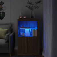 Thumbnail for Beistellschrank mit LED-Leuchten Braun Eiche Holzwerkstoff