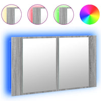 Thumbnail for LED-Spiegelschrank Grau Sonoma 80x12x45 cm Acryl