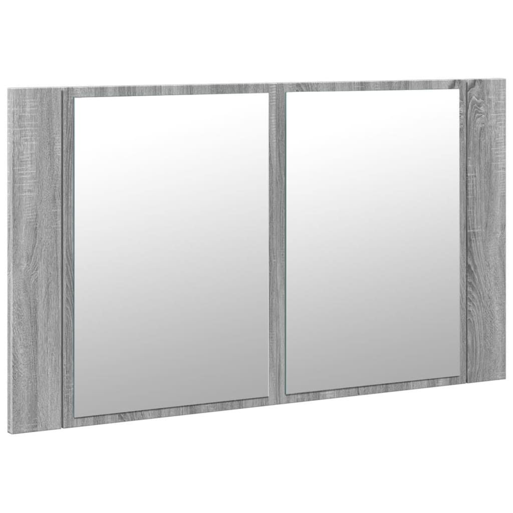 LED-Spiegelschrank Grau Sonoma 80x12x45 cm Acryl