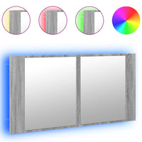 Thumbnail for LED-Spiegelschrank Grau Sonoma 90x12x45 cm Acryl