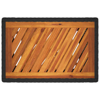 Thumbnail for Garten-Beistelltisch mit Holzplatte Schwarz Poly Rattan