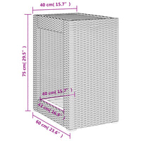 Thumbnail for Garten-Beistelltisch mit Holzplatte Grau 60x40x75cm Poly Rattan