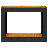 Thumbnail for Garten-Beistelltisch mit Holzplatte Schwarz Poly Rattan