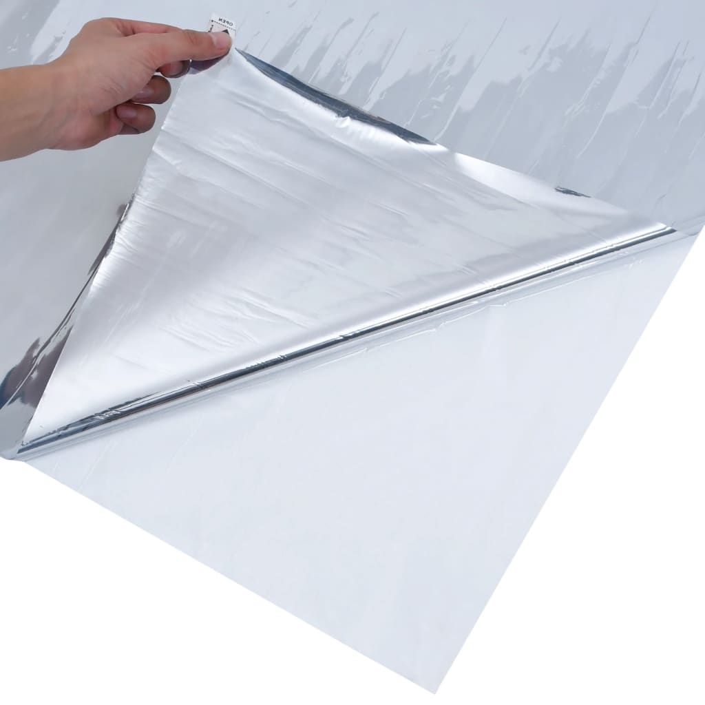 Sonnenschutzfolie Statisch Reflektierend Silbern 90x1000 cm PVC
