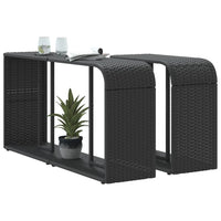 Thumbnail for Outdoor-Regale 2 Stk. Schwarz Poly Rattan