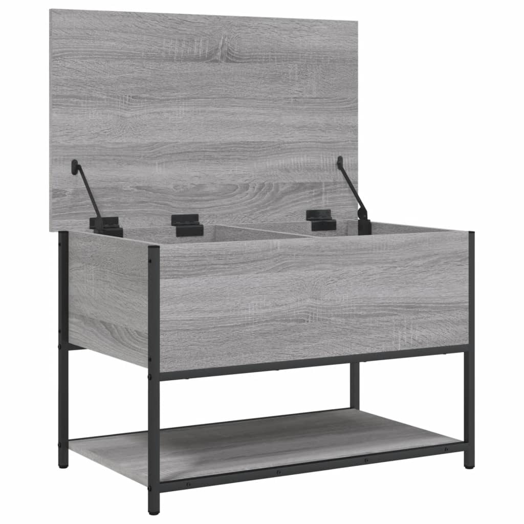 Sitzbank mit Stauraum Grau Sonoma 70x42,5x47 cm Holzwerkstoff